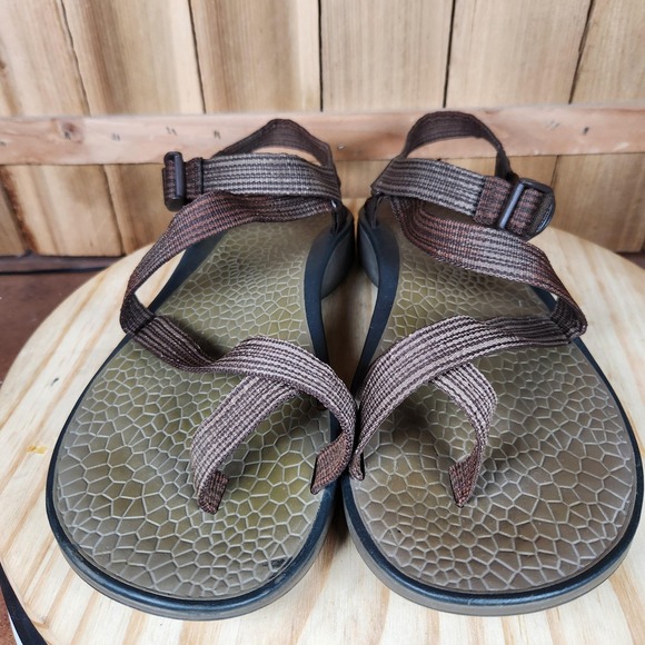 Chaco Z/2‎ Sandals Mens 12 Brown Striped Thong Toe Loop Adjustable Outdoor Shoes main image 9